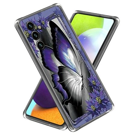 Butterfly läder Samsung Galaxy M14 fodral - Lila