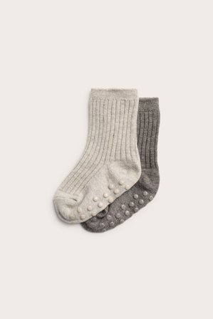 Kappahl | 2-pk. sokker i ullblanding | Melert beige