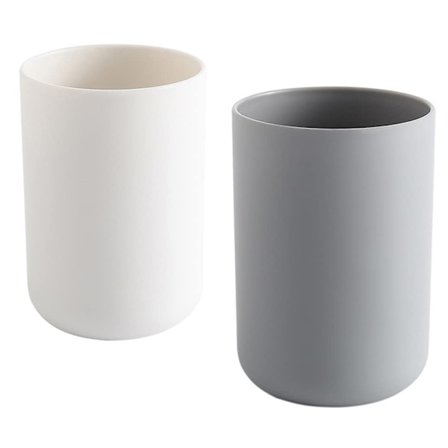Tannbørsteholder, Baderom Tannbørsteholder, Plastkopp 300ml (Hvit og Grå)