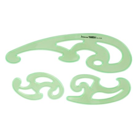 3 stk. Kurvelineal Multifunktionel Fleksibel Plastik Skyformet Fransk Kurvelineal Tegneskabelon Skrædder Syværktøj