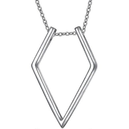 S925 Sterling Silver Smycken Öppen Romb Hänge Magisk Ringhållare Halsband Bröllop Förlovning Årsdag Kärleksgåva Till Honom, Fru, Flickvän, Fästmö