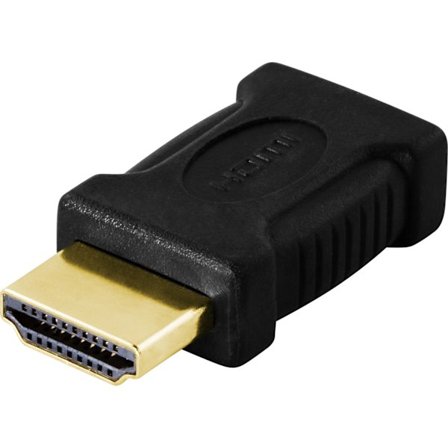 HDMI-adapter, mini HDMI fe to HDMI ma, 19-pin, gold plated