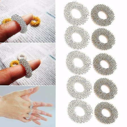10 stk akupunktur finger massasje ring helsepleie kropp akupressur massasjesett