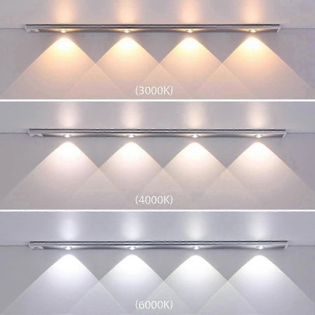 Ultratunn Kroppssensor LED-list Lampa USB Uppladdningsbar Magnetisk För Skåp Silver 40cm