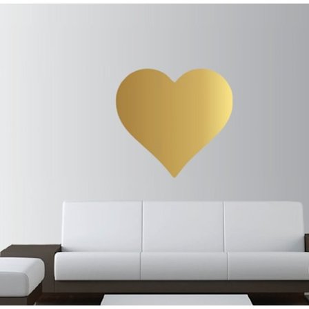 Stor Guld hjärta vinyl vägg klistermärke
