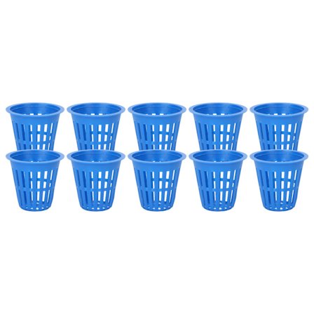 10ST Planteringskorg Hydroponisk odlingskorg Plast Plant Mesh Cup för Balkong Trädgård Blå