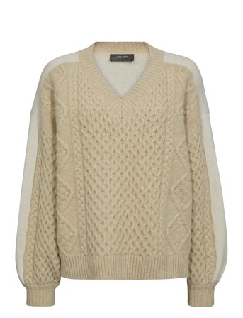 MOS MOSH Mmbeth Ottili V-Neck Knit - Cream - L