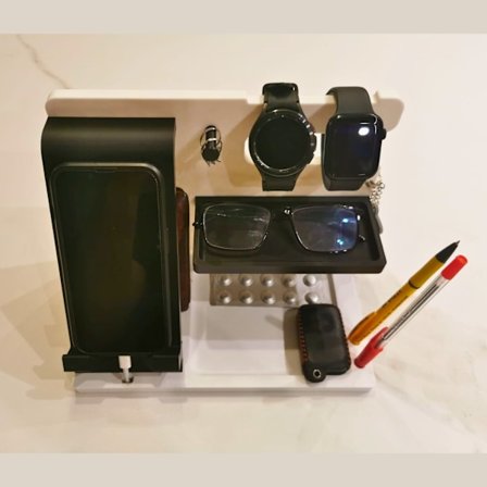 Tillbehörsarrangör för vardagliga skrivbord vid sängkanten