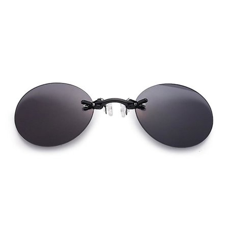 Herre Retro Runde Klips-På Nese Briller Matrix Morpheus Film Rimeløse Solbriller {Db}