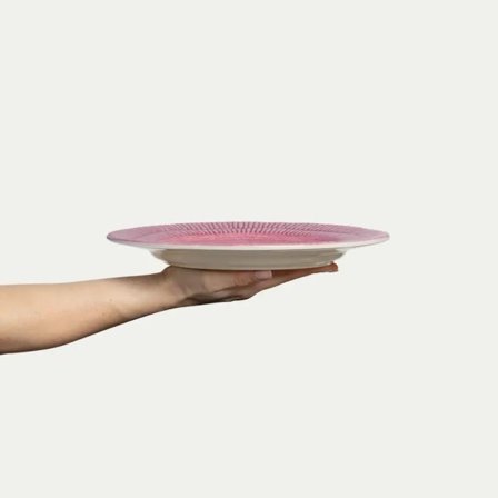 Mateus Stripes Tallerken Rosa Ø28