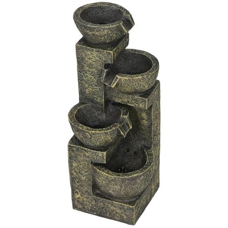 Garden Fountain, Suihkulähde Säädettävällä Virtauksella, 4-Vaiheinen Koristesuihkulähde, Vesiominaisuus, Vesiputous Puutarhaan, Puutarhalampi, Patio,