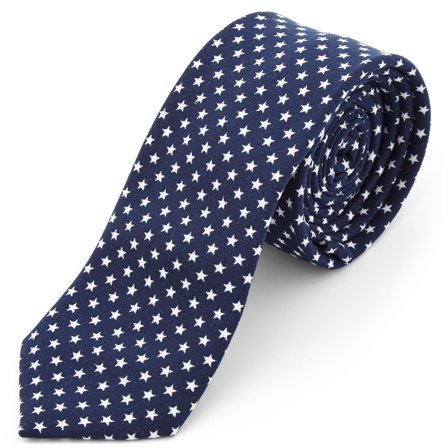 Navy Stars Polyester Tie for Men - Patterned Ties