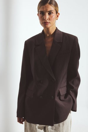 NA-KD Recycelter zweireihiger Oversize-Blazer - Oversized Blazers - Braun - EU 42