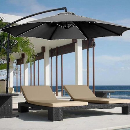 2m Parasoll Uteplats Parasoller Skärmar Markiser Färgbeständig Skyddande Utomhus Baldakin (PrettyJ)