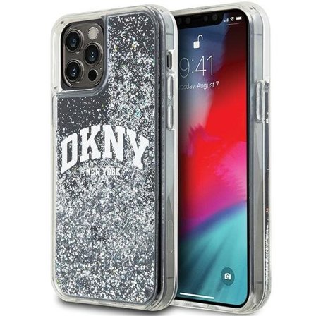 DKNY Liquid Glitter Big Logo iPhone 12 Pro/12 Case - Musta