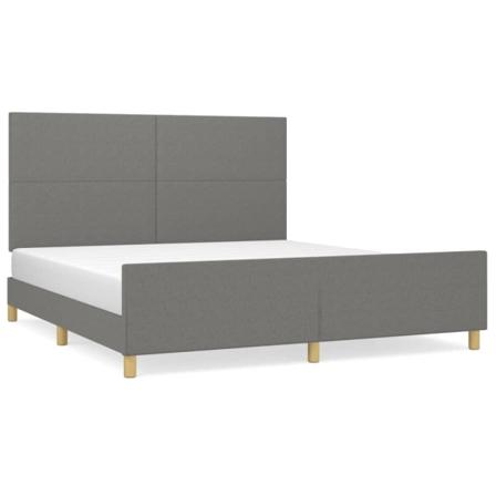 Vidaxl Sängram Med Huvudgavel Mörkgrå Tyg 180x200 Cm Grå