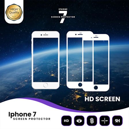 2-Pack Iphone 7/8 Vit - 9H Härdat Glas - 3D Skärmskydd