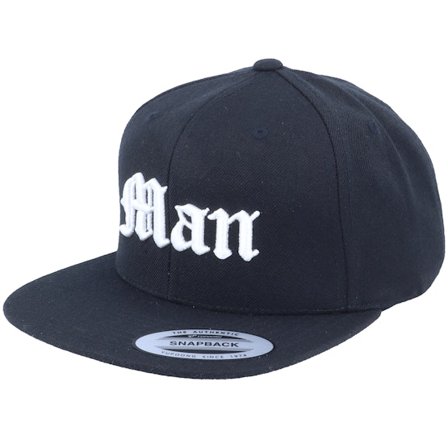 Blackletter - Svart snapback Keps - 3D Man Black Snapback @ Hatstore