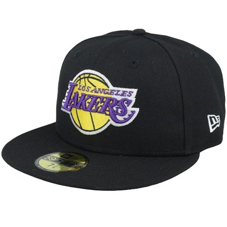 New Era - NBA Schwarz Fitted Cap - Los Angeles Lakers NBA Essential 59FIFTY Black Fitted @ Hatstore