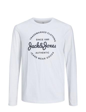 Jjforest Tee Ls Crew Neck Jnr Tops T-shirts Long-sleeved T-shirts White Jack & J S