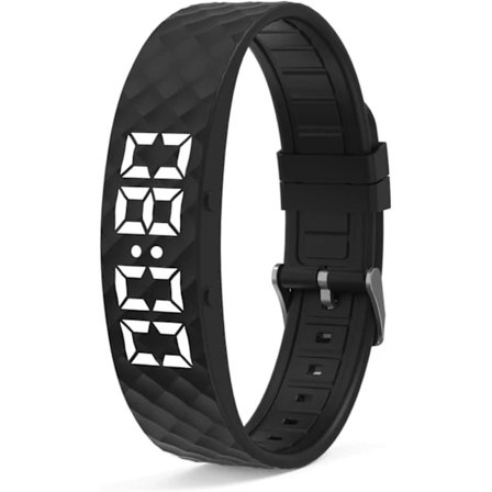 Fitsleep 2025 Vibrerande Alarmarmband för Djupsömn - Tyst Väckarklocka Armband svart