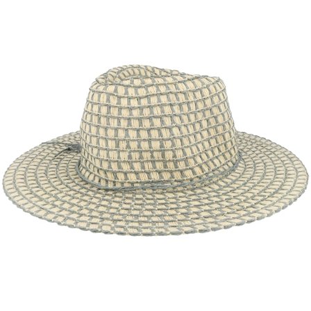 Seeberger - Beige straw Hoed - Natur/Loden Fedora Straw Hat @ Hatstore