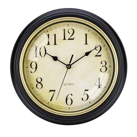 12-tums vintage väggklocka tyst kvartsrörelse, ljudlös väggklocka för vardagsrum, kök, kontor, sovrum