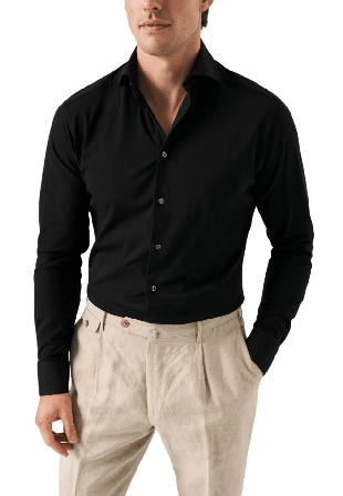 Eton Bomullsskjorta Med Fyrvägsstretch Contemporary Fit Skjortor Herr Svart 46