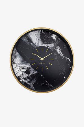 NeXtime - Seinäkello Marble Duo 48 cm - Musta - Seinäkellot & pöytäkellot - - Homeroom