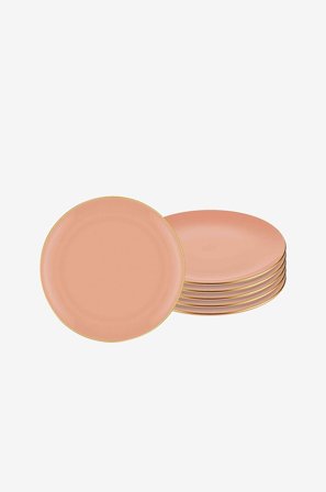 Hermia - Desserttallrik Jolie (6-pack) - Brun - Assietter - Från Homeroom