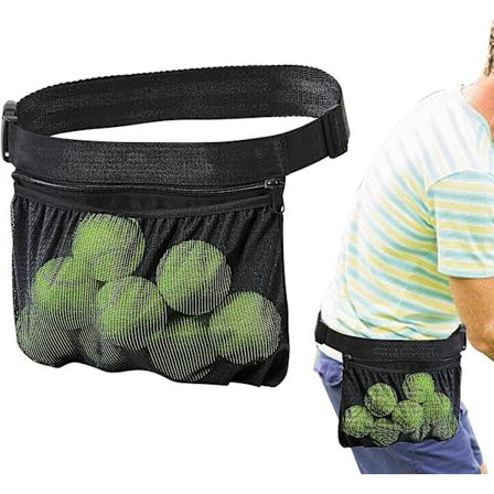 2 kpl Tennispallopussia, säädettävä vyötärö Pickleball-pussi, mahtuu 6-8 palloa | Tennispallopussi sopii mihin tahansa vyötäröön