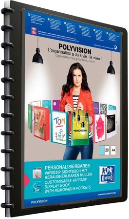 OXFORD Ringmappe polyvision mit vario-zipp-Prinzip 20 Hüllen
