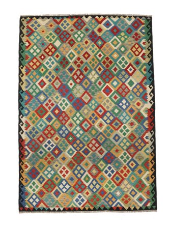 Kilim Afghan Old Style Rug Oriental Dark Green/Green (Wool, Afghanistan)