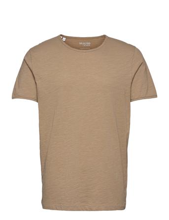 Slhmorgan Ss O-Neck Tee W T-shirts Short-sleeved Brun Selected Homme