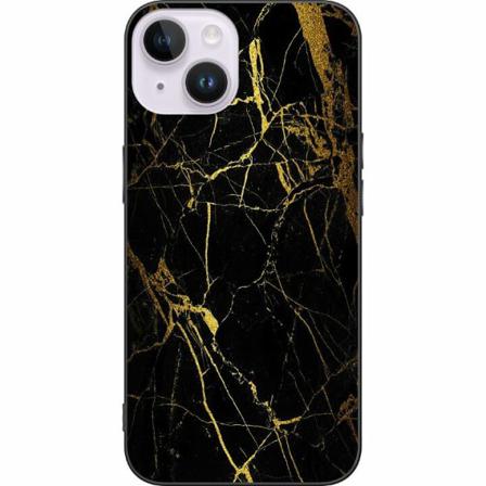 Apple Iphone 14 Plus Svart Skal Marble Black&gold