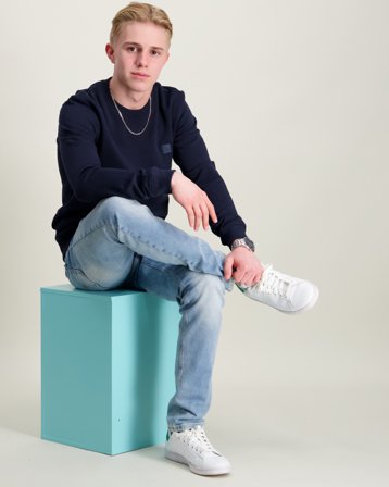 Scotch & Soda CORE Regular-fit logo badge crewneck sweatshirt Blå Trøjer Dreng - Kids Brand Store