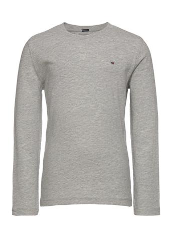 Boys Basic Cn Knit L/S T-shirts Long-sleeved T-shirts Harmaa Tommy Hilfiger
