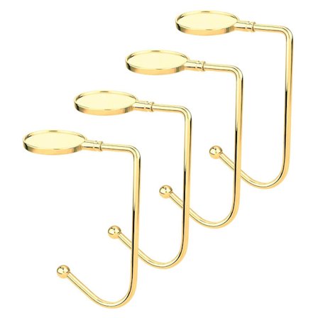 Julstrumpor för Spis (Set om 4) - Hängande Strumpkrok med Halkskydd - Juldekorativ Spisstrumpehållare (Guld)