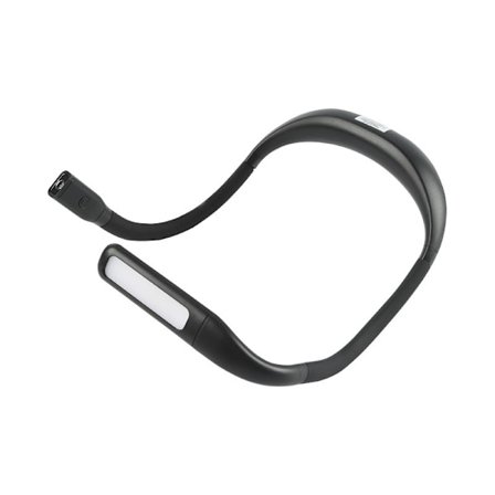 Oppladbar leselys for nakke, 3 farger LED sengeleselys med sammenleggbare armer for lesing, strikking, reparasjon, camping, svart