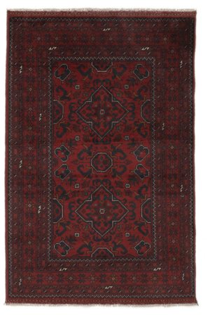 Anudada A Mano Afghan Khal Mohammadi Alfombra 100X150 De Lana Negro/Rojo Oscuro Pequeño
