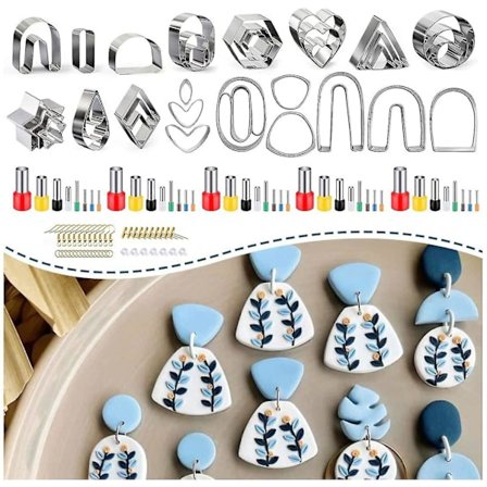 126pcs Pol Clay Cutters Set For Earring Making With Earring Cards Hook Backs