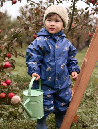 CeLaVi Rainwear Suit - Aop, W. Fleece - Blue - 70