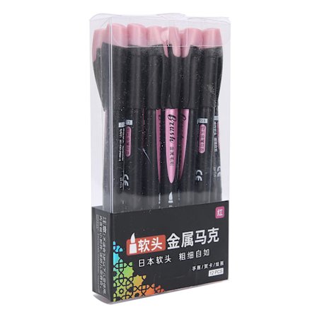 12 stk. Myk Hode Tusj DIY Hurtigtørkende Akrylmaling Penner Vanntette Malingsmarkører Rød