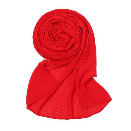 Dametørklæde sjal 2022 Chiffon plisseret monokrom forår og efterår 3# Red 180-85cm