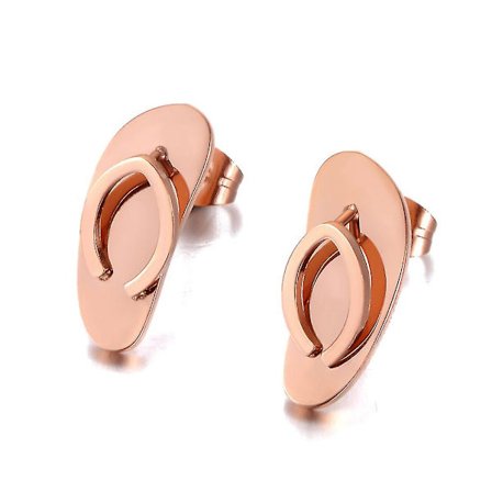 Nye titan- og rustfrie stål øredobber for kvinner og jenter, trendy bohemske smykker for sommeren på stranden (rosegull)