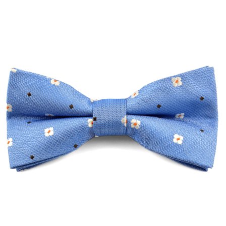 Nœud papillon bleu avec marguerites pour hommes - Noeuds papillon pré-noués