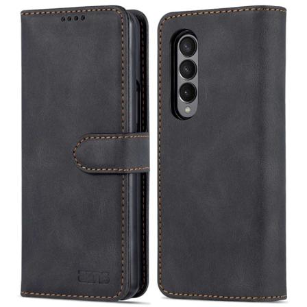 Azns Samsung Galaxy Z Fold4 5g Premium Plånboksfodral - Svart Svart