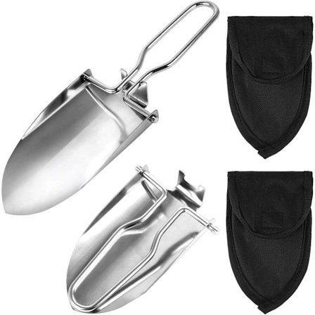 Fällbar Spade, 2 st Trädgårdsredskap, Rostfritt Stål Trädgårdsspade