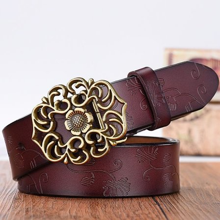 Jeansbelte for kvinner Blomstrete skjørt med belte, Vintage blomstrete belte