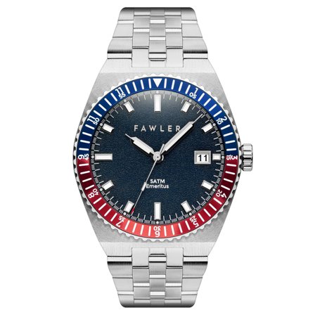 Emeritus | Montre en acier inoxydable à lunette bleue et rouge for Men